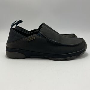 OluKai NA'I WP Men's Waterproof black leather slip on shoes sz US 9 EU 42 Preown